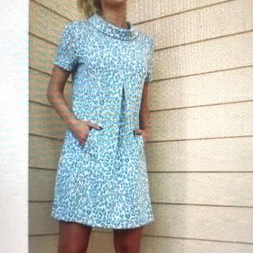 Tyler Boe Kristen dress in light blue leopard xs xl